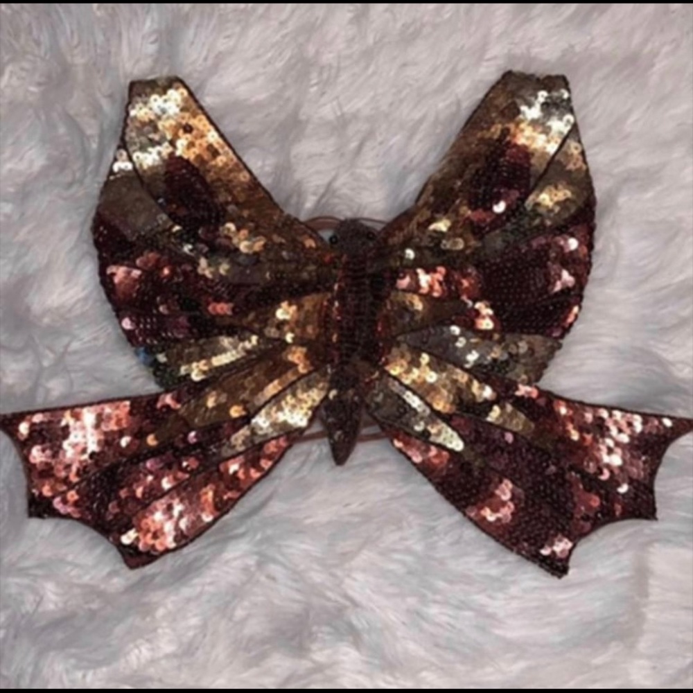 Brown butterfly sequin top